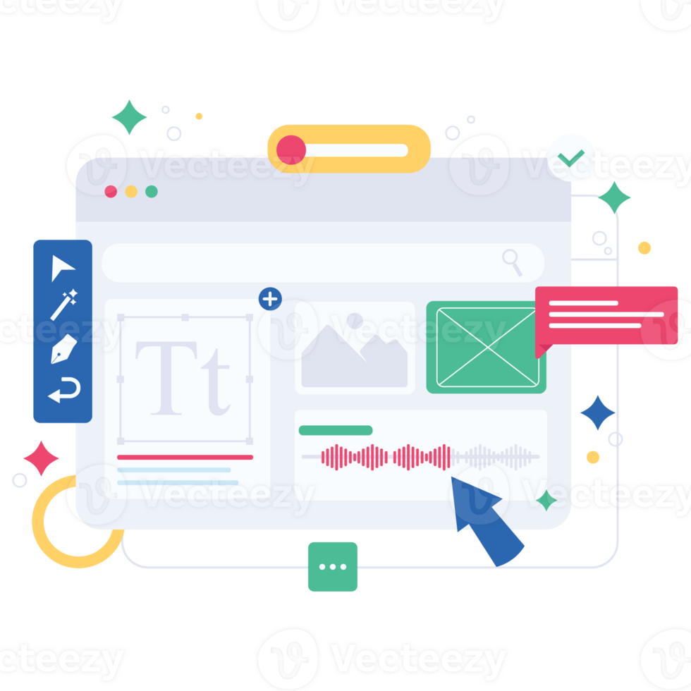 Interface Concept Digital Tool Box Color 2D Illustration 27124912 PNG