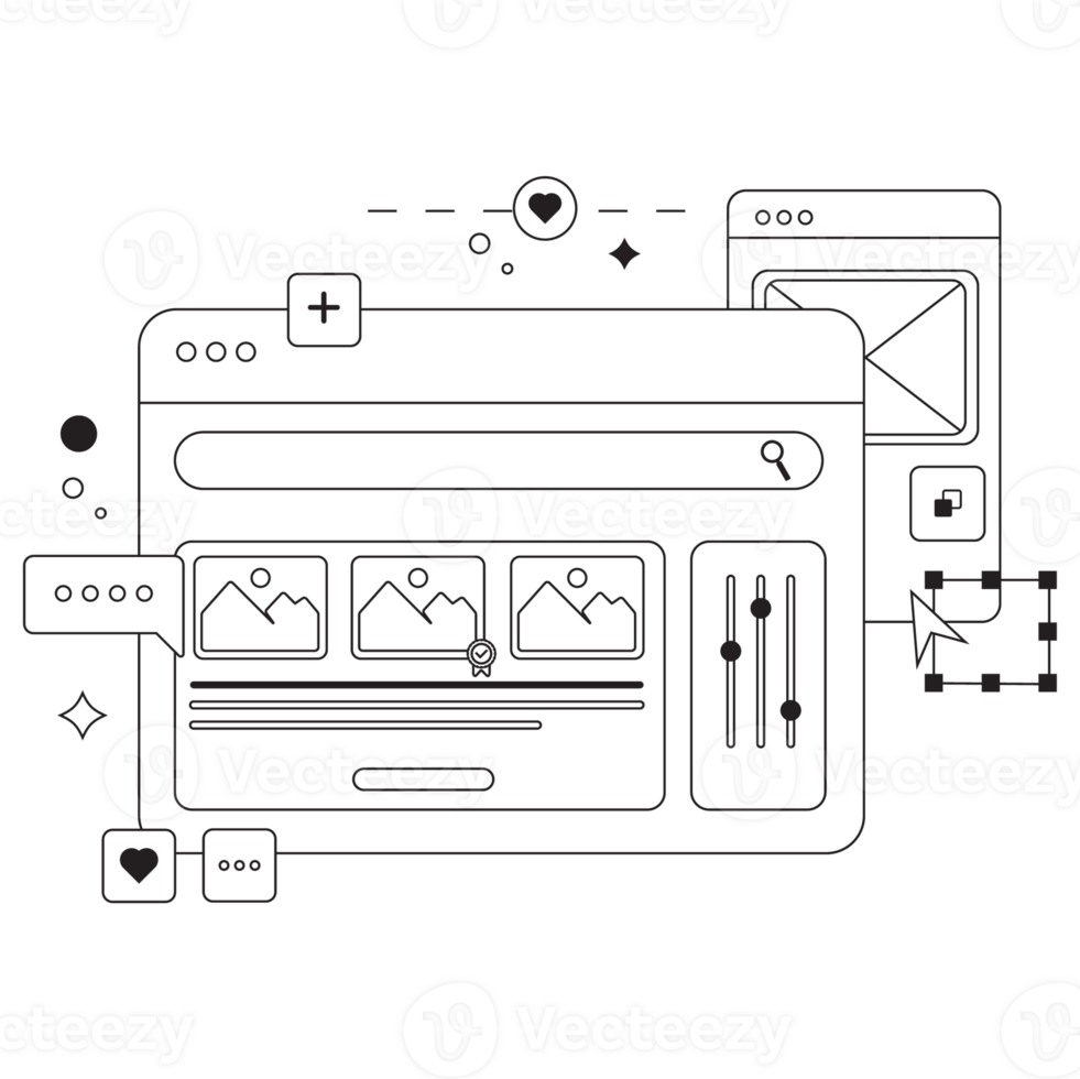Element Tools Digital Tool Box Outline 2D Illustration png