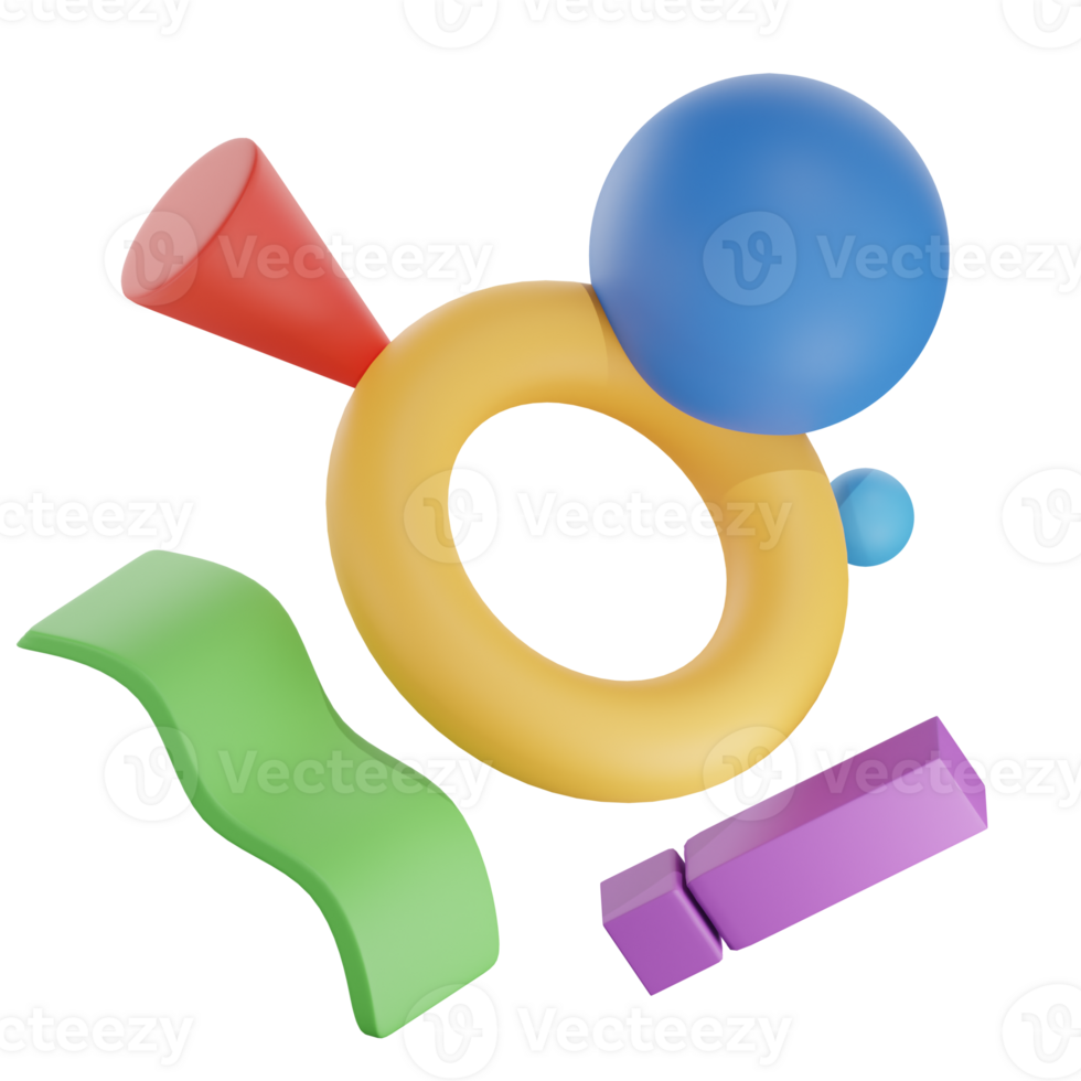 Abstract Shape Colorfull 4 3D Illustration png