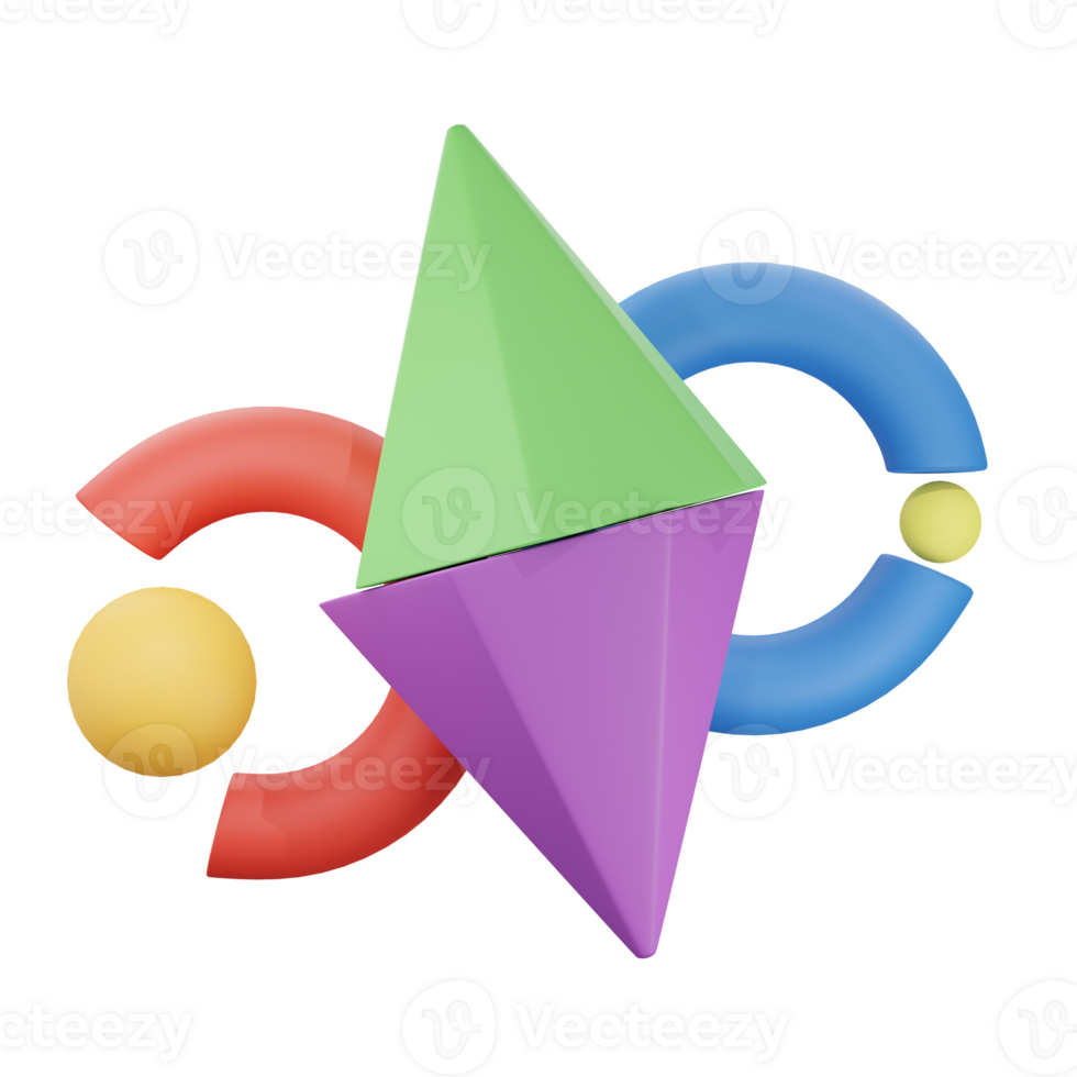 Abstract Shape Colorfull 8 3D Illustration png