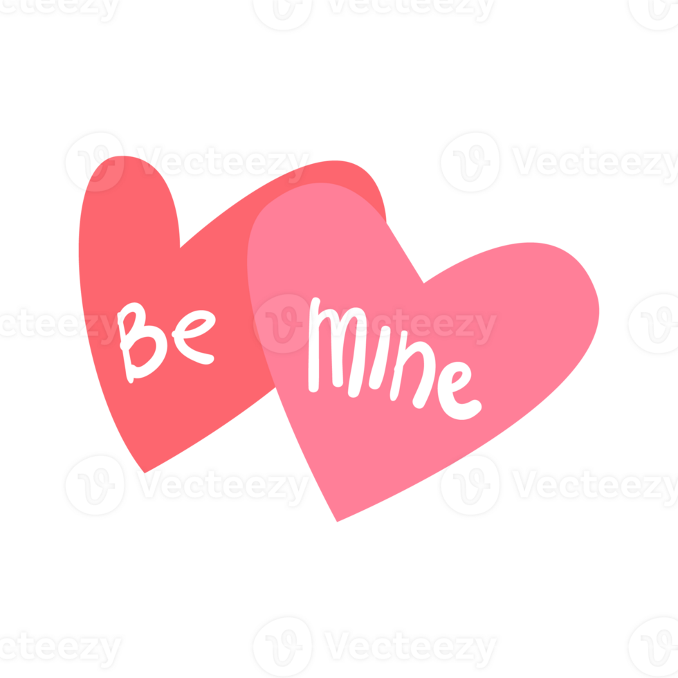 Be mine Valentine Sticker Color 2D Illustration png