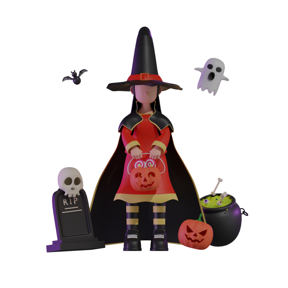 Halloween 3D Characters Render Object Interactive png