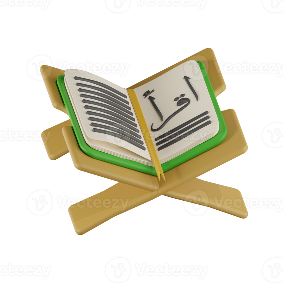 Qur'an Open Ramadhan Kareem 3D Illustrations png