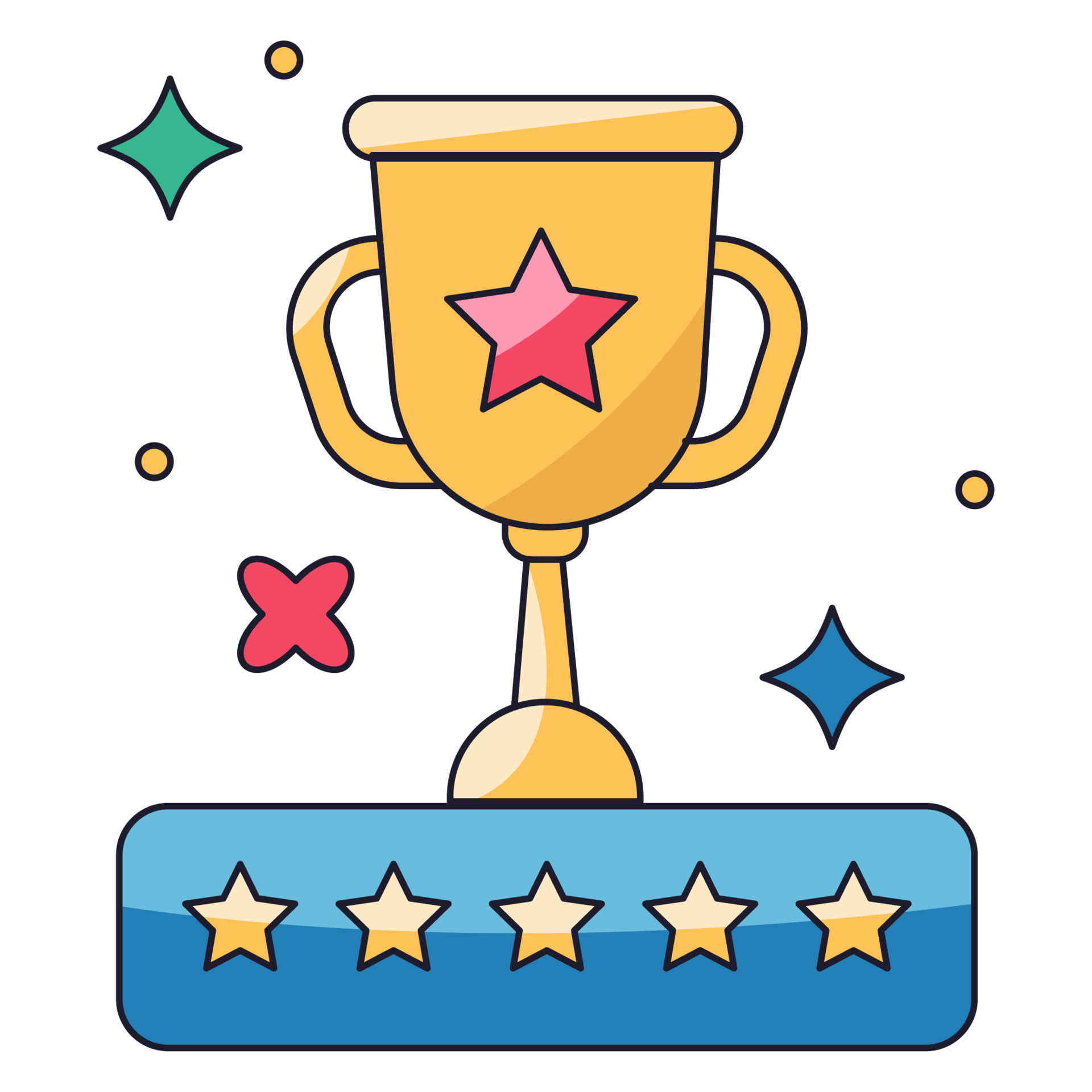 Five star Educational Sticker Color 2D Illustration 27125087 PNG