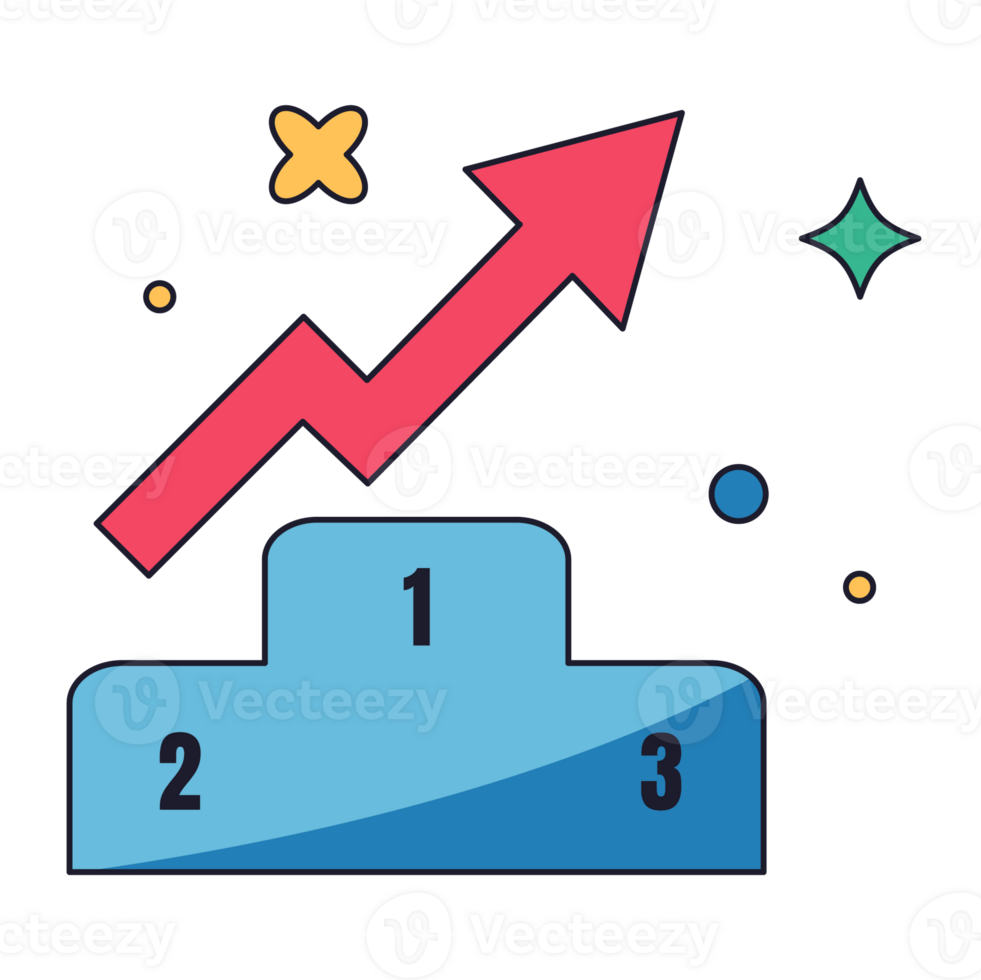 Boost Rank Educational Sticker Color 2D Illustration png