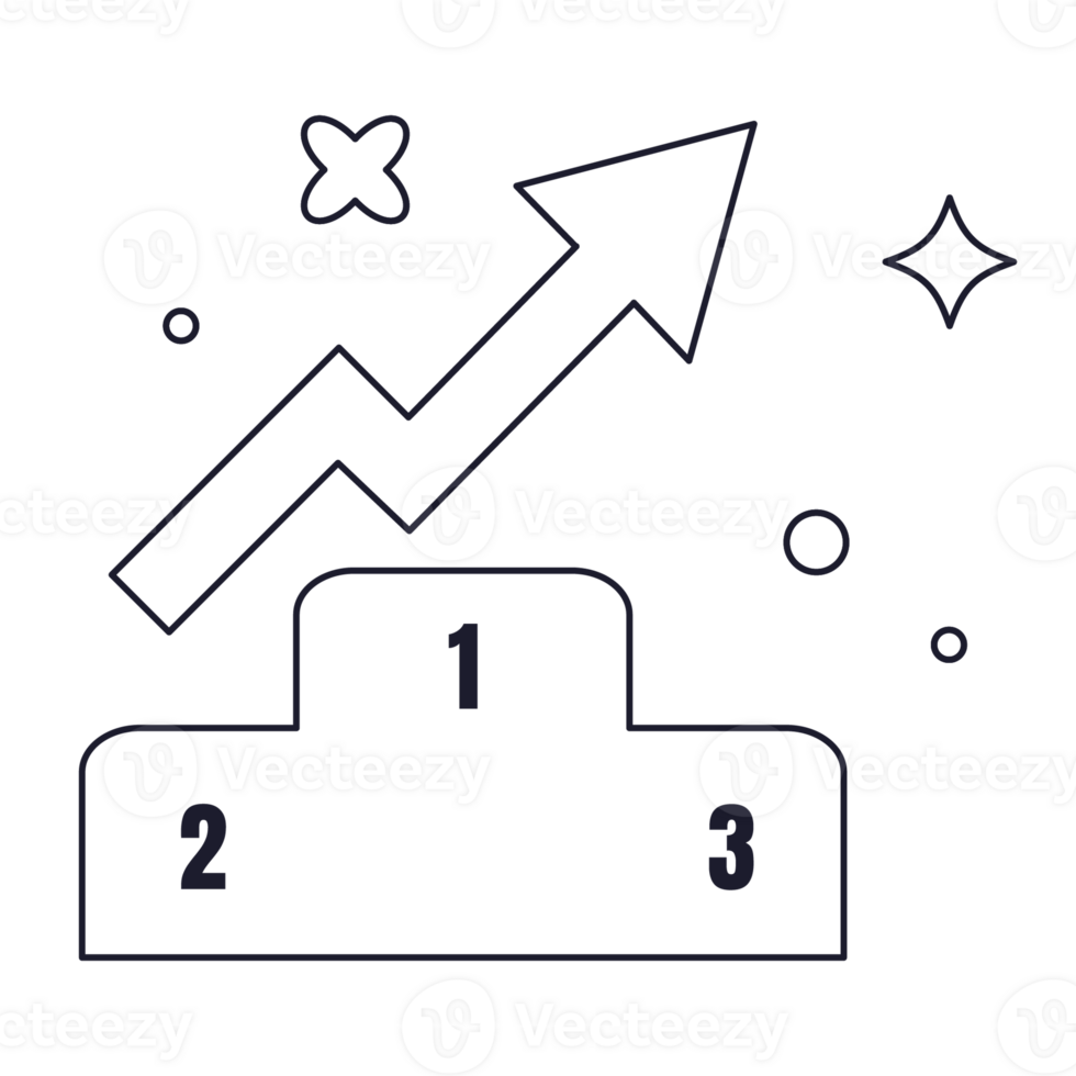 Boost Rank Educational Sticker Outline 2D Illustration png