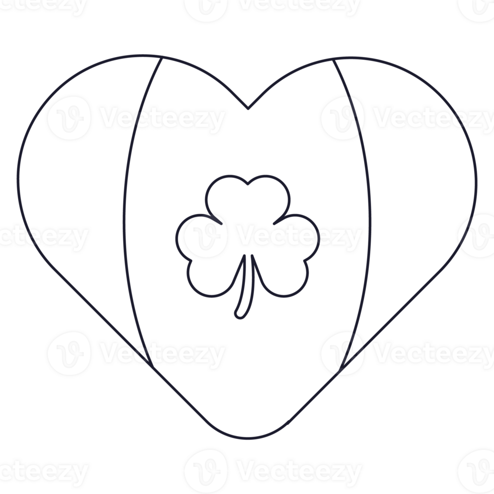 Love St Patrick Outine 2D Illustration png