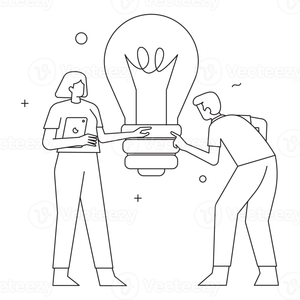 Idea Start Up 2D Outline Illustrations png