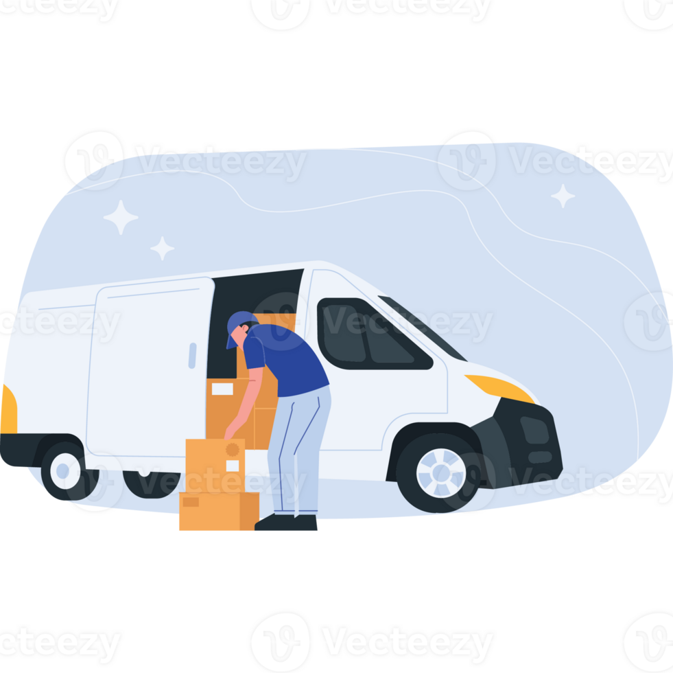 Pick Up Stuff Package Delivery 2D Color Illustrations png