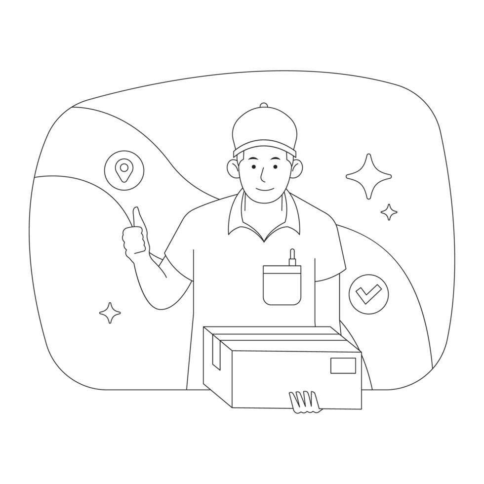 Deliver Package Delivery 2D Outline Illustrations png