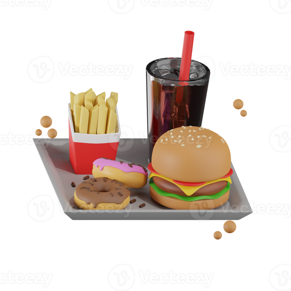 Fast Food  3D Illustrations png