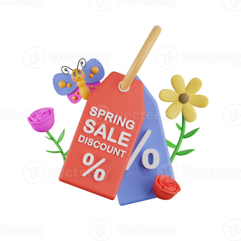 Spring Sale Discount Spring Sale 3D Illustrations png