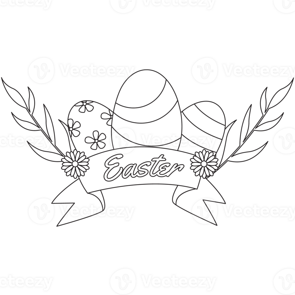 Easter Egg Outline 2D Illustrations png