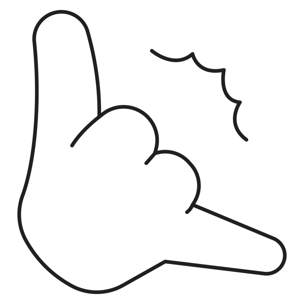 Right On Hand Gesture Outline 2D Illustrations png