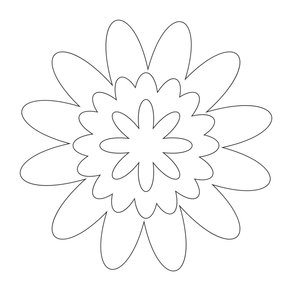 Flower 3 Cinco De Mayo Outline 2D Illustrations png