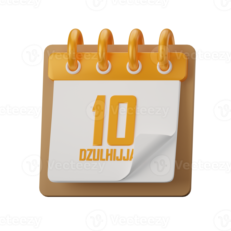Date Eid Adha 3D Illustrations png