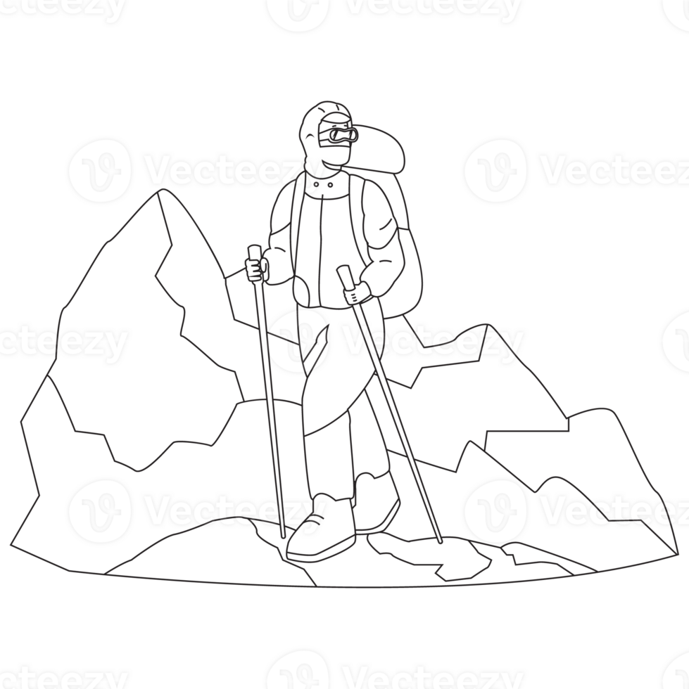 Iceberg Outdoor Adventure Outline 2D Illustrations png