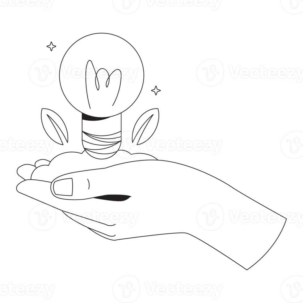 Eco Friendly Save Energy 2D Outline Illustrations png