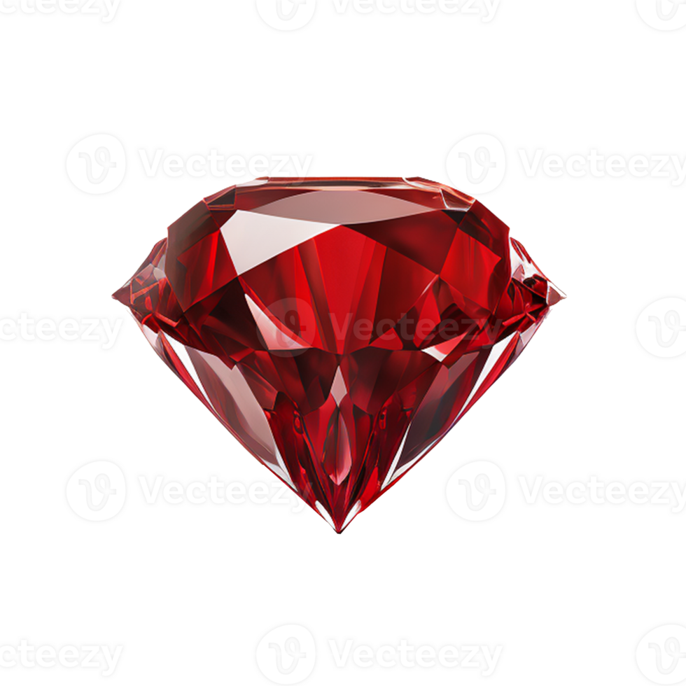 red ruby diamond isolated on transparent background ,precious stone jewelry , png