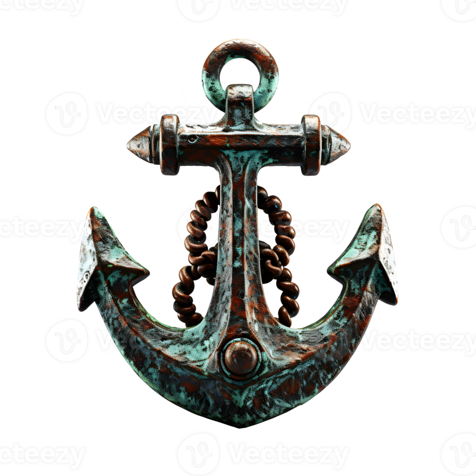 anchor png ,antique iron anchor isolated on transparent background