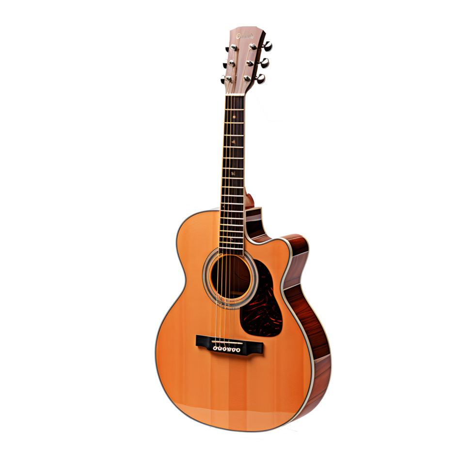 acoustic guitar isolated on transparent background ,guitar png clipart ,generative ai