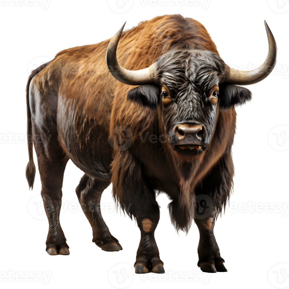 bull with horns isolated on white background ,bull illustration , png