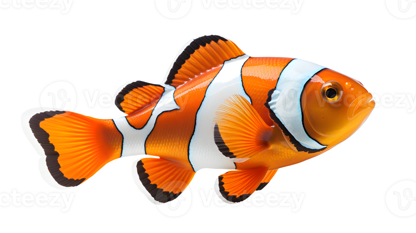 nemo sea fish isolated on transparent background ,aquarium ornamental fish , png