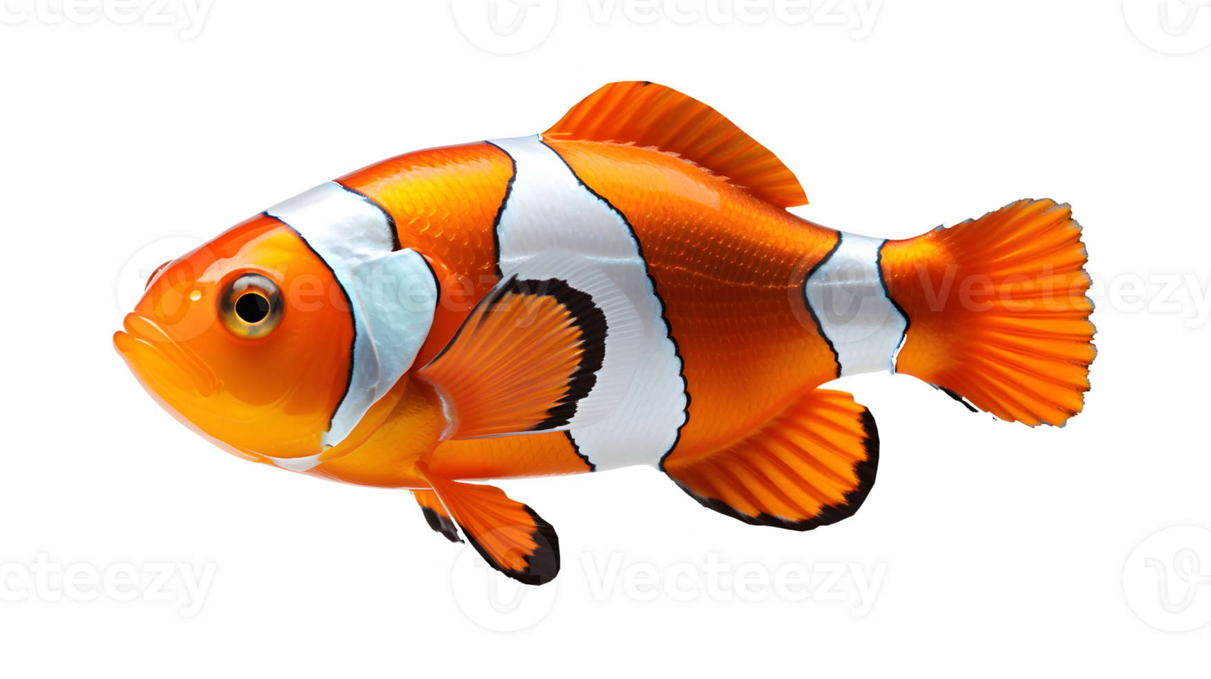 nemo sea fish isolated on transparent background ,aquarium ornamental fish , png