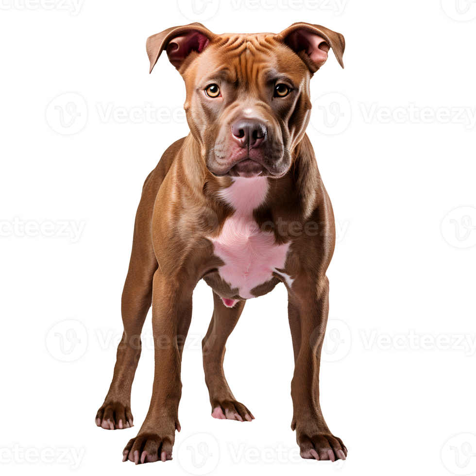 buldogue isolado em transparente fundo ,pitbull png clipart , generativo ai