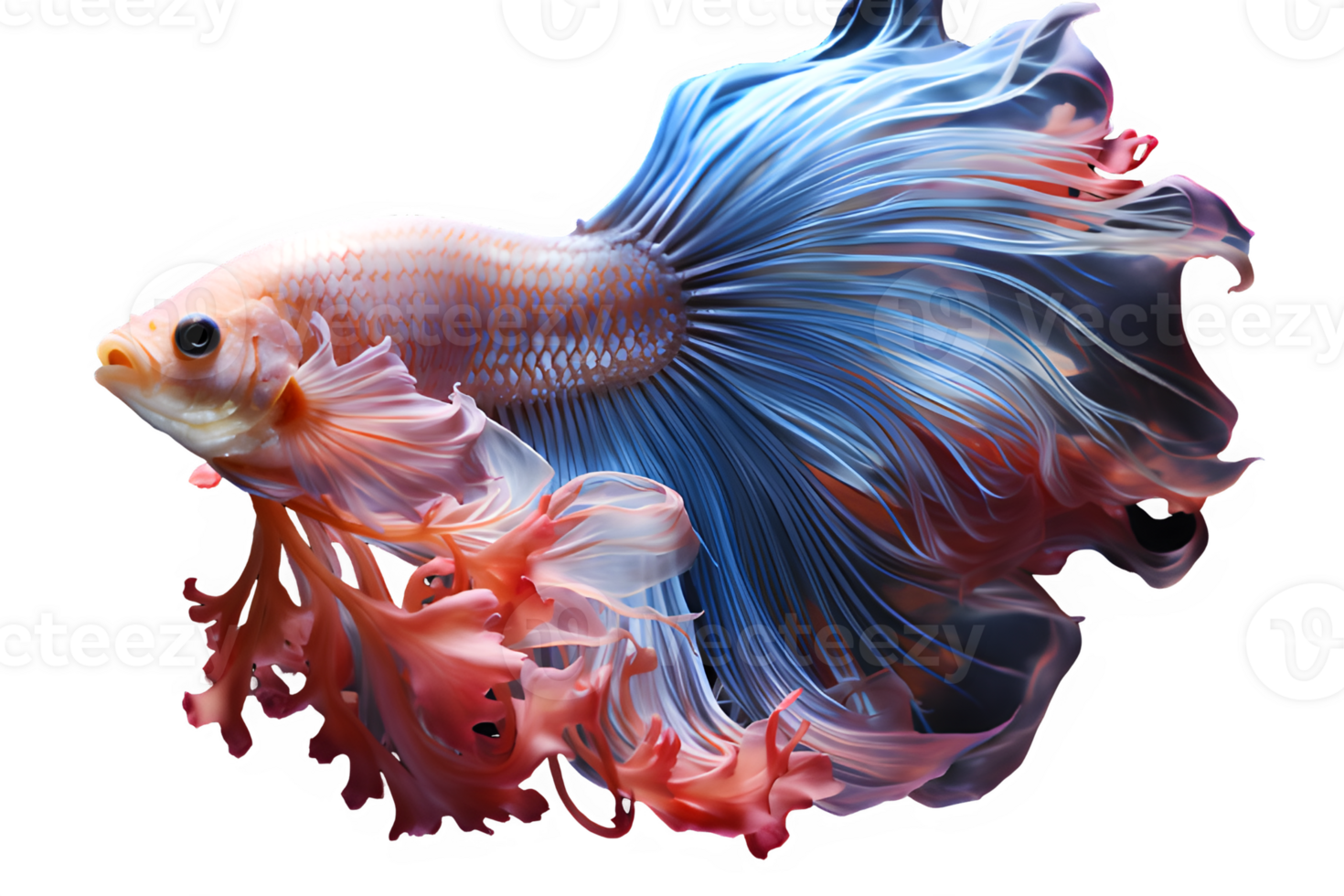 betta fish isolated ,Siamese fighting fish isolated on transparent background ,generative ai png