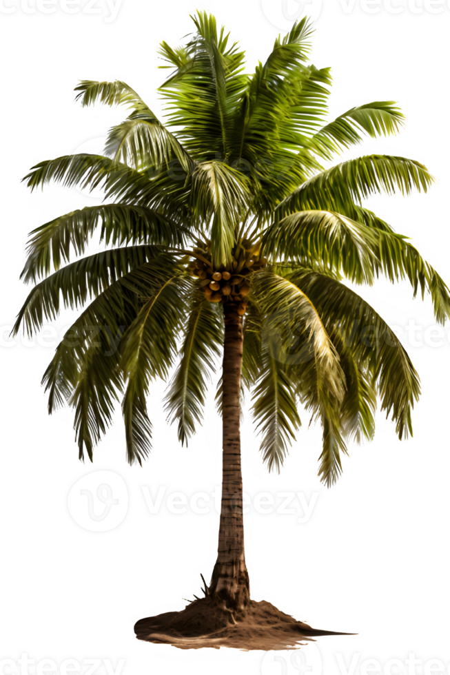coconut tree isolated on transparent background ,palm tree , png
