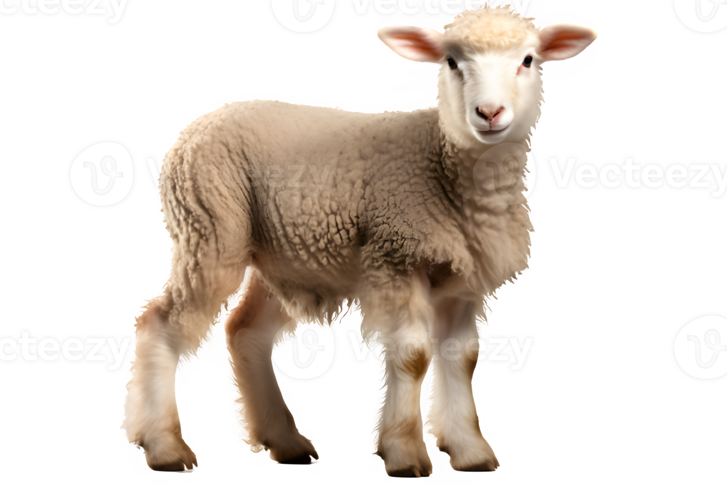 sheep isolated on transparent background ,cute sheep side view , png