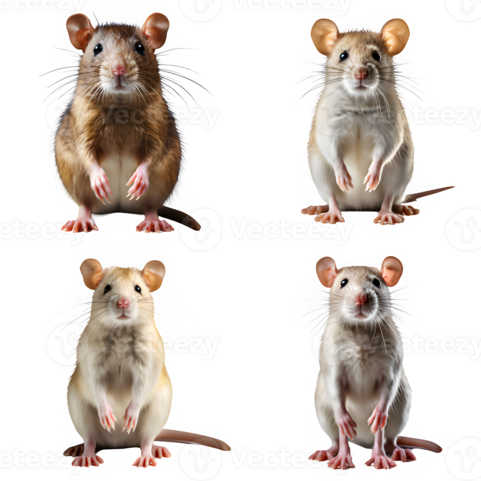 mouse animal isolated on transparent background ,set of cute mouse , png