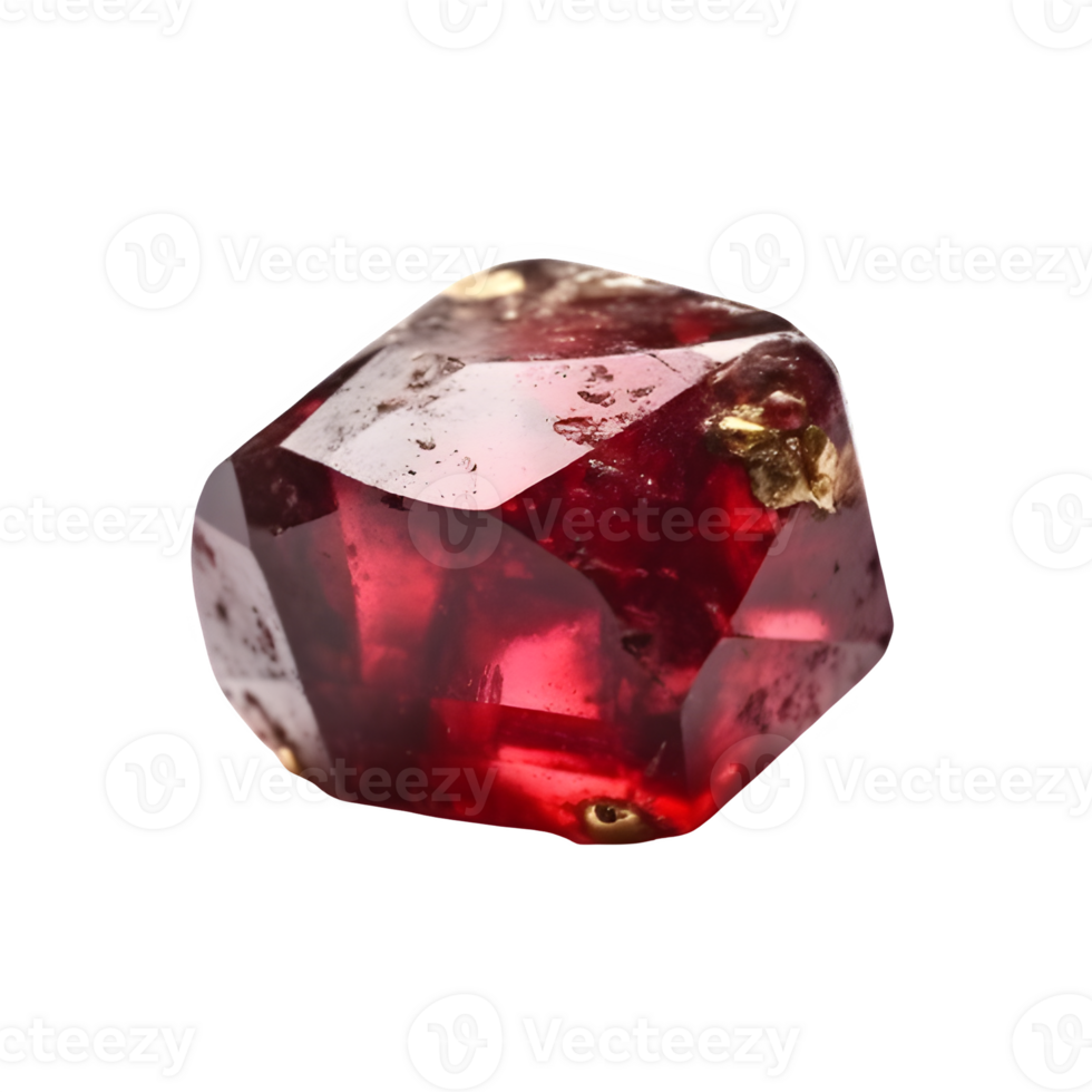 red ruby diamond isolated on transparent background ,precious stone jewelry , png
