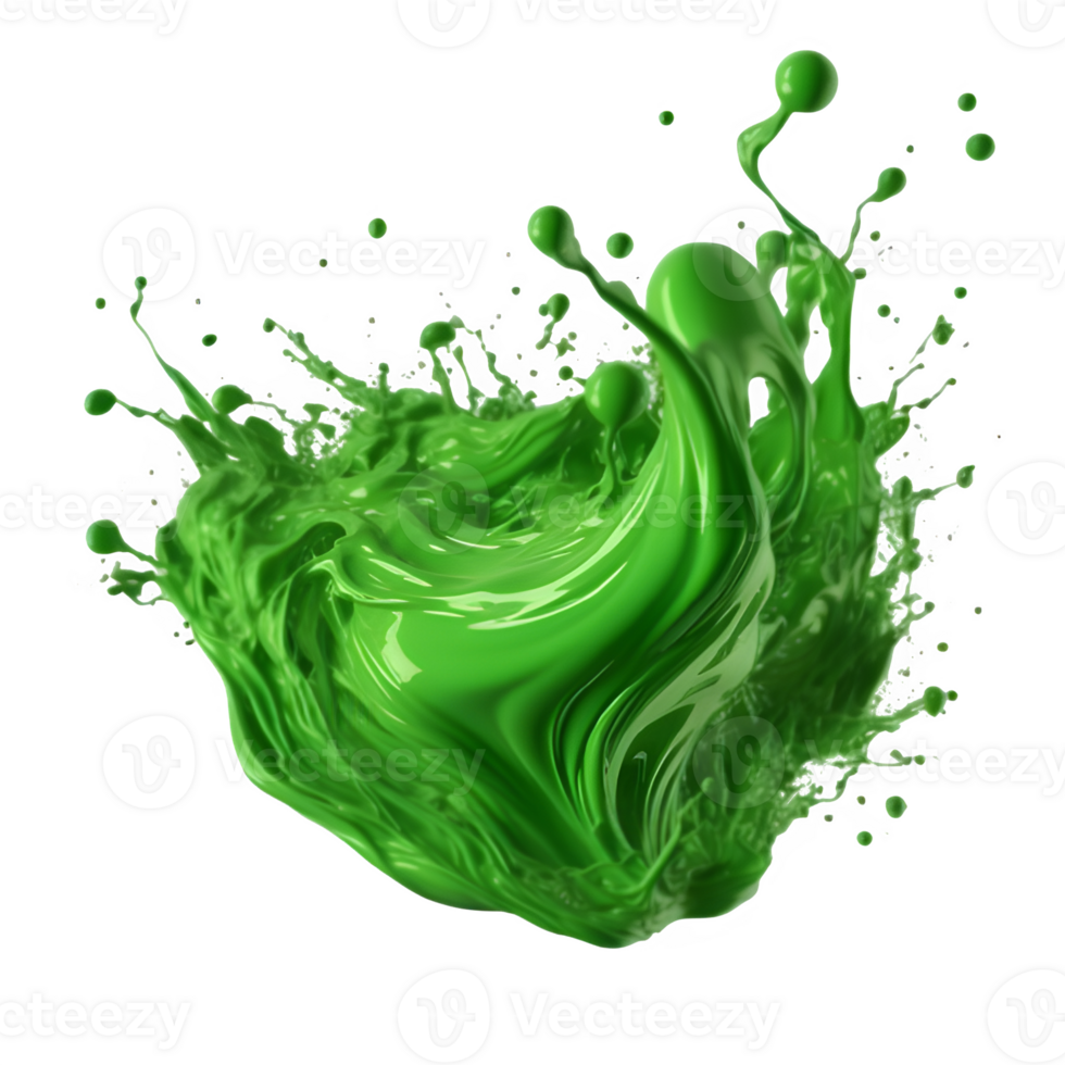 green slime splash on transparent background ,isolated slime