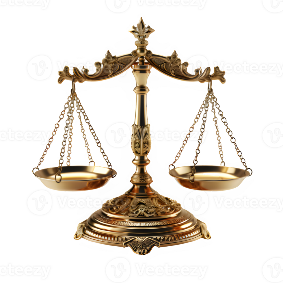 scales of justice isolated on transparent background , png
