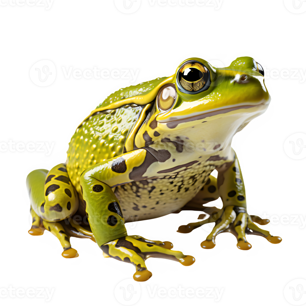 green frog isolated on transparent background ,tropical frog isolated ,generative ai png