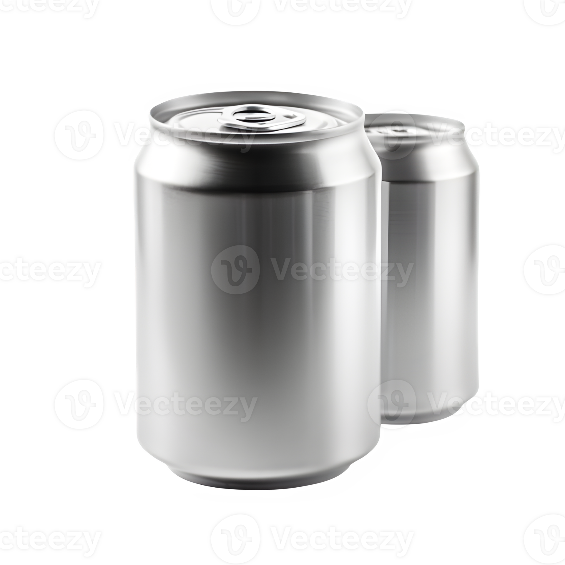 canned drink packaging isolated on transparent background, empty canned