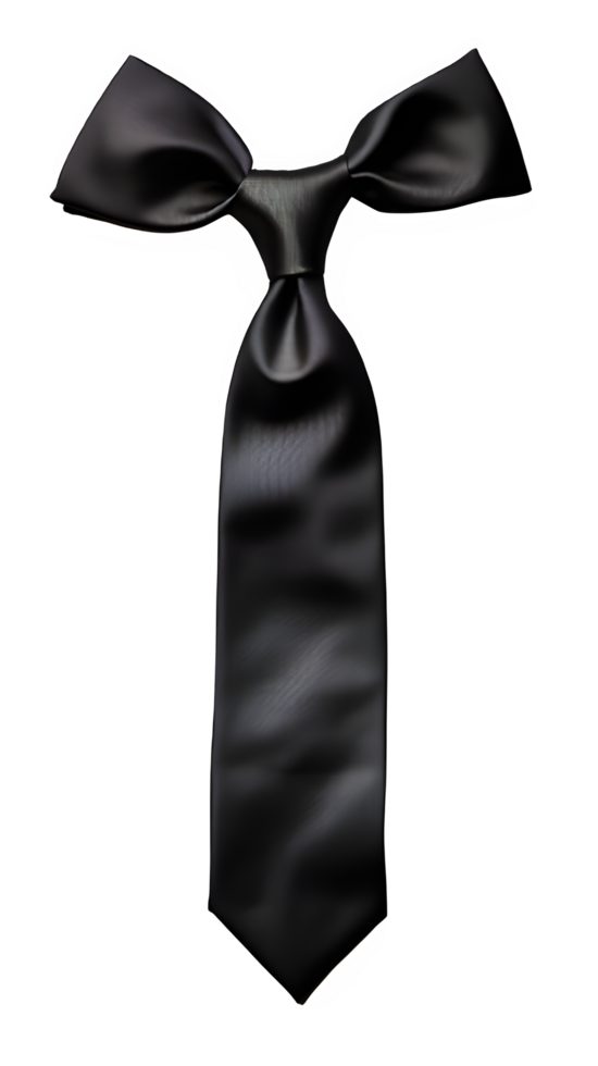 Black tie isolated on transparent background ,necktie isolated png ,generative ai