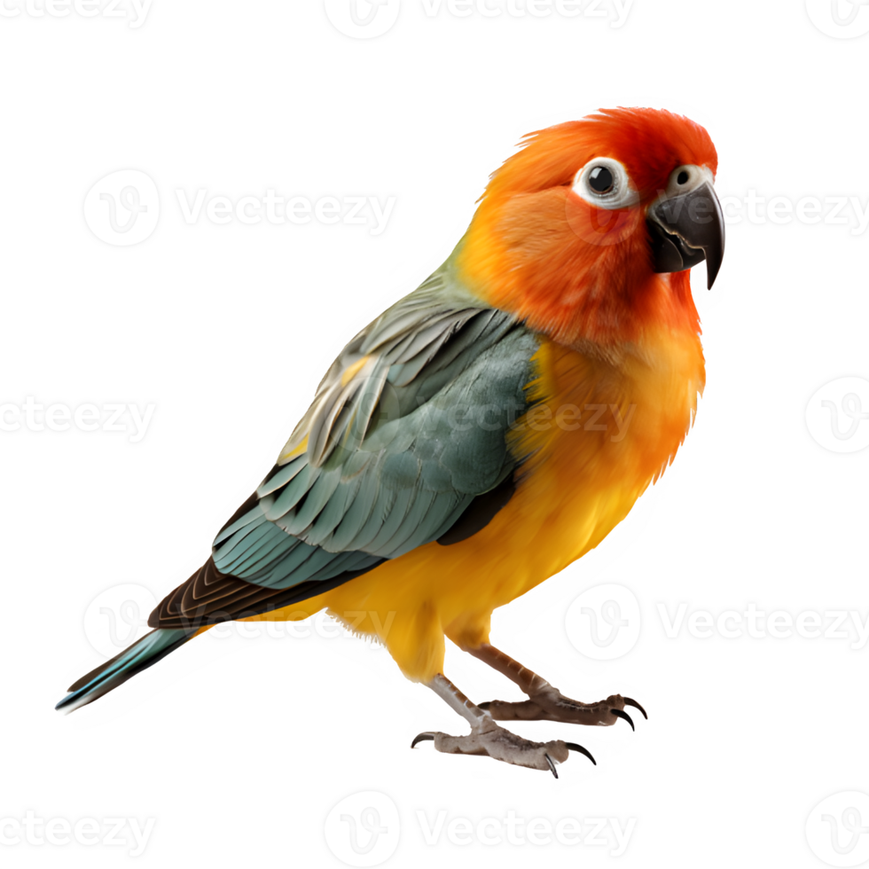 lovebird isolated on transparent background ,colorful bird cut out ,generative ai png