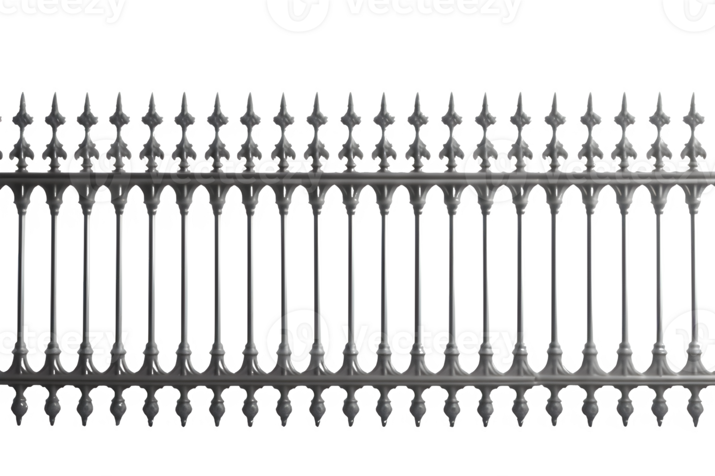 park iron fence cut out isolated on transparent background ,generative ai png