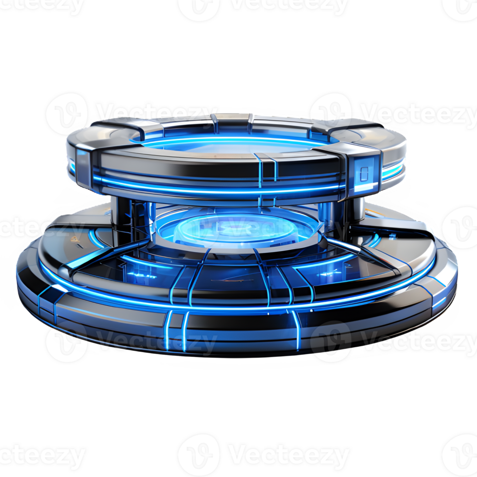 futuristic display podium cut out isolated on transparent background ,generative ai png