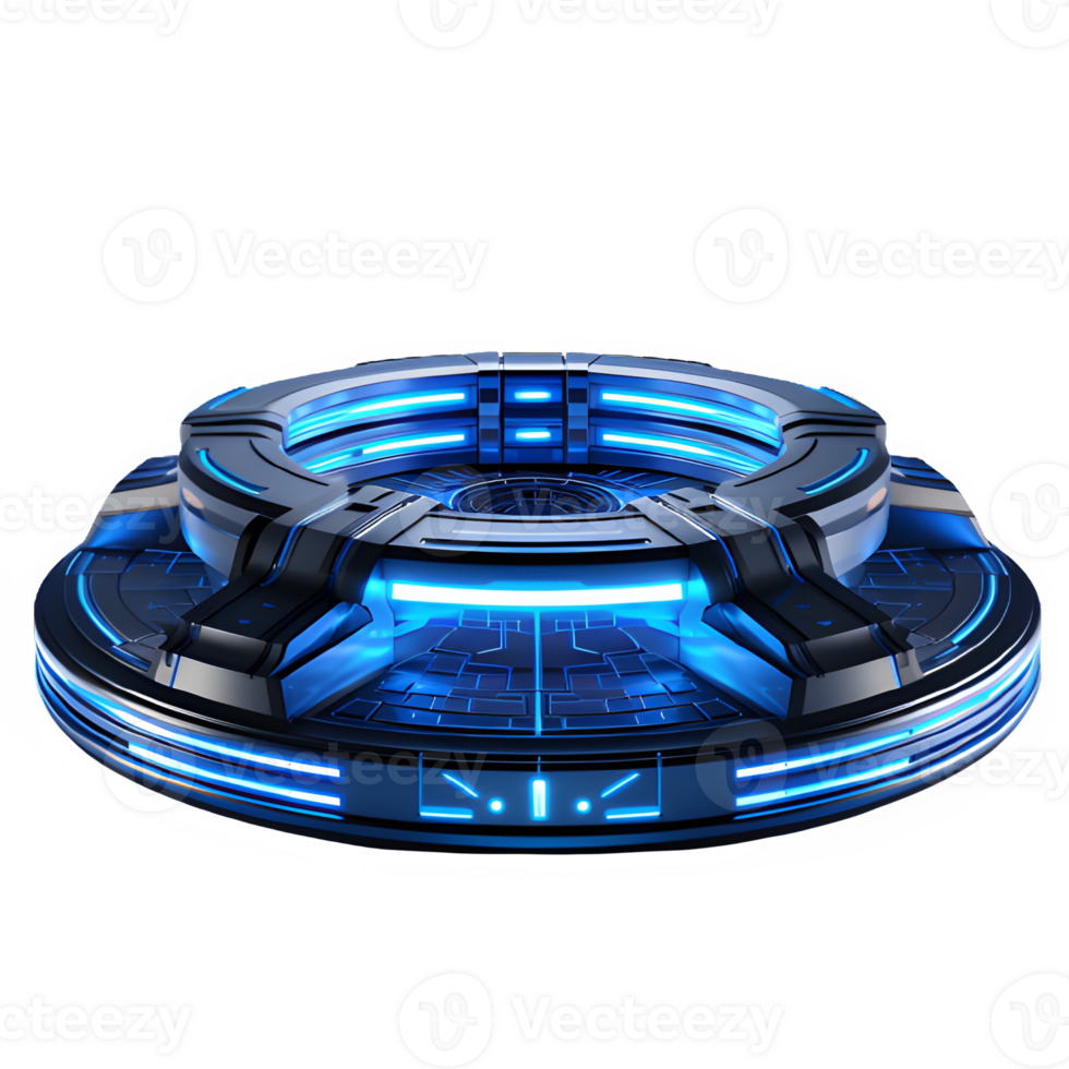 futuristic display podium cut out isolated on transparent background ,generative ai png