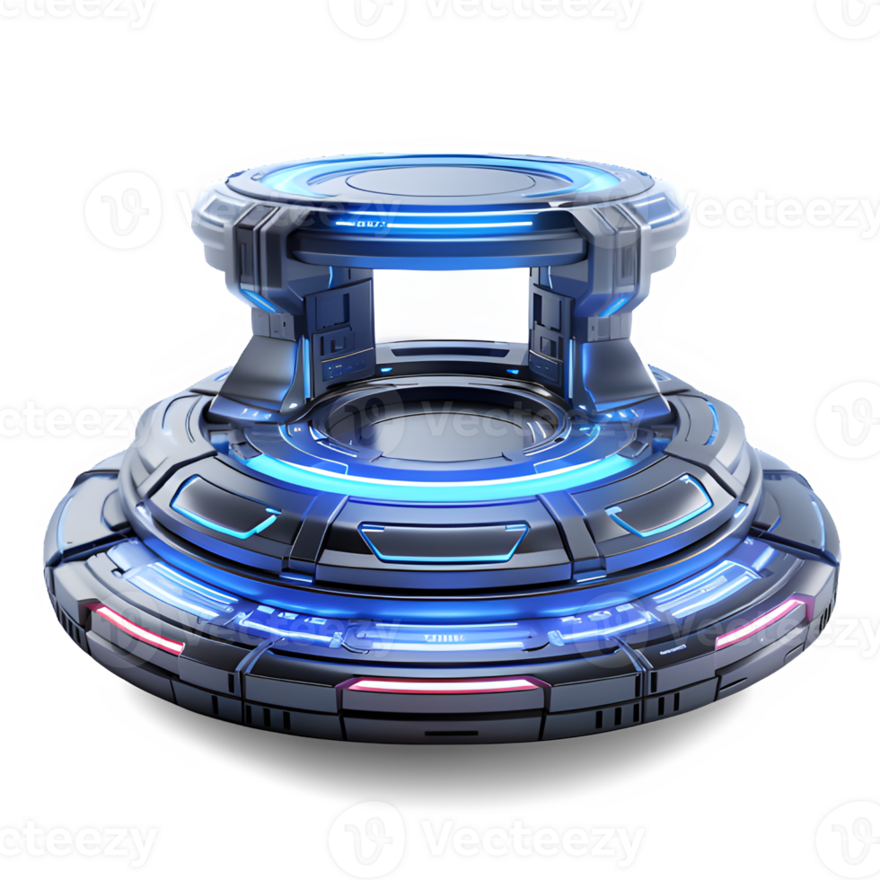 futuristic display podium cut out isolated on transparent background ,generative ai png