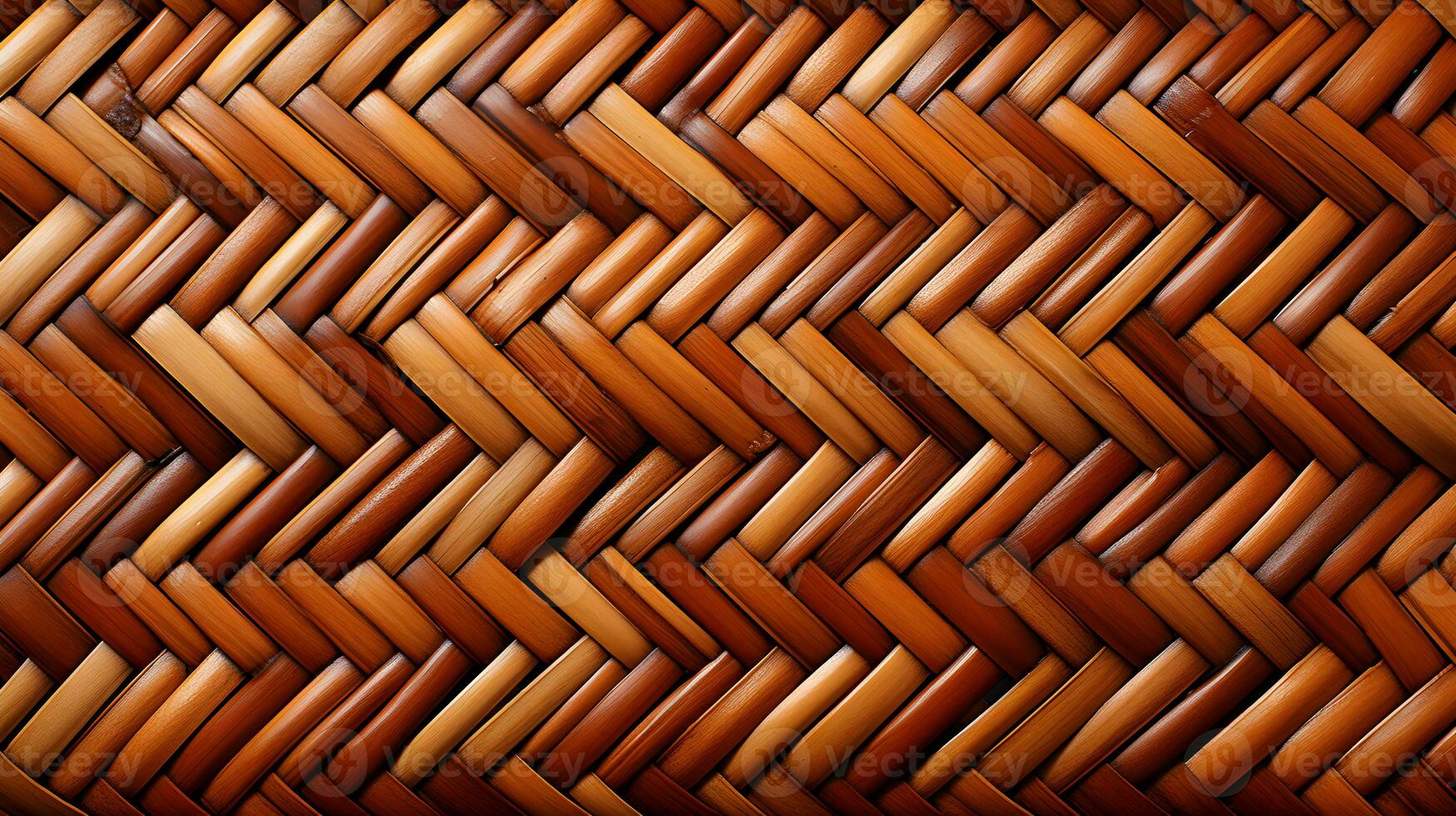 woven bamboo background top view ,traditional woven bamboo pattern ,generative ai photo