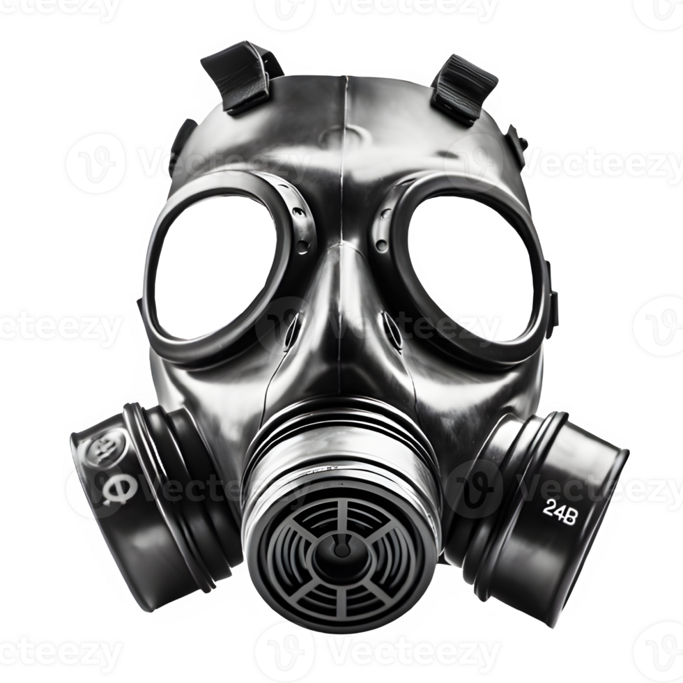 gas mask cut out isolated on transparent background ,generative ai png