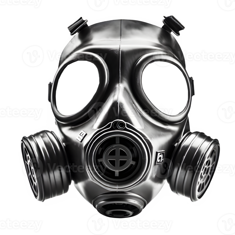 gas mask cut out isolated on transparent background ,generative ai png