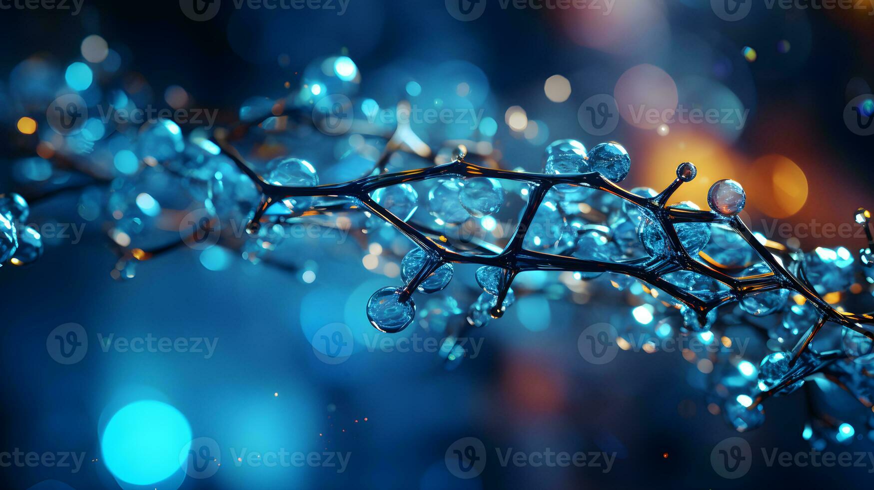 micro cell dna wallpaper graphic ,particle molecule abstract background ,generative ai photo