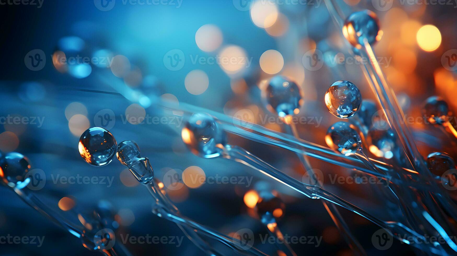 micro cell dna wallpaper graphic ,particle molecule abstract background ,generative ai photo