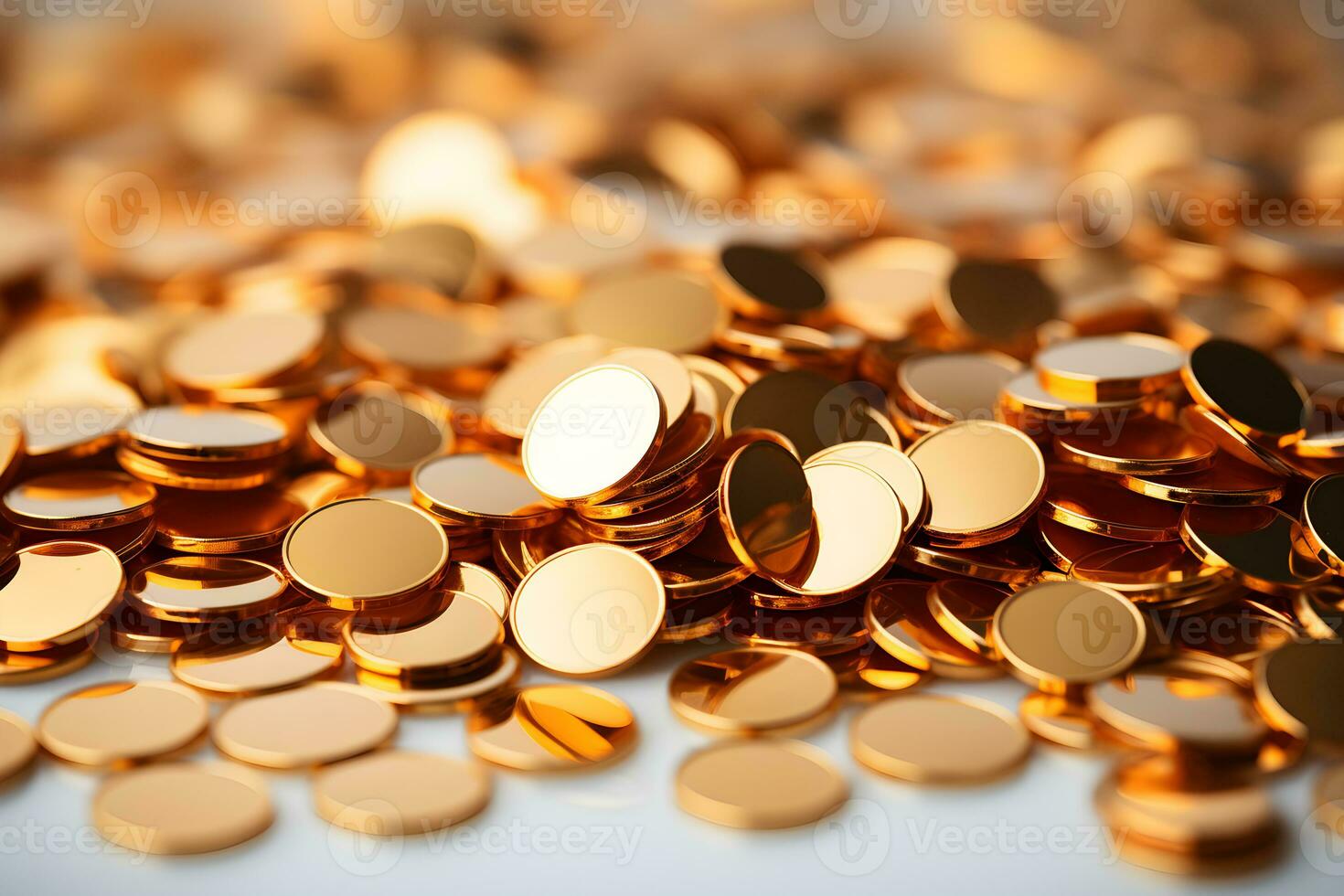 pile of gold coins background ,generative ai photo